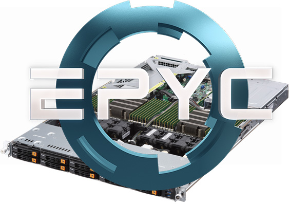 CyberServe server with AMD EPYC logo